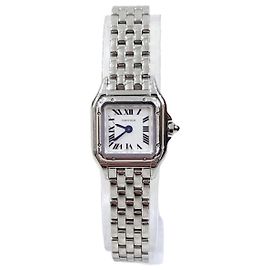 Cartier Panda de Steel Mini Watch Uhr Silber