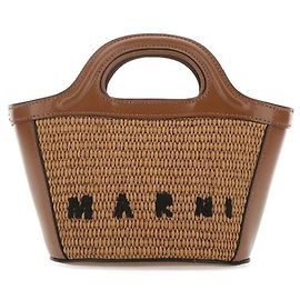 Marni Mini bolsa tiracolo de vime com logótipo bordado Multicor