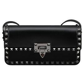 Valentino Borsa a tracolla in pelle Rockstud Nera Marrone