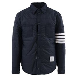 Thom Browne Giacca reversibile in lana Navy Nero