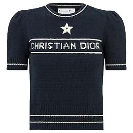 Dior Kaschmir-Wollstrick in Marineblau Schwarz