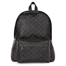 Céline Medium Triomphe Canvas Backpack Black