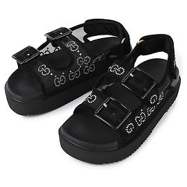 Gucci Sandali GG con cristalli da donna Nero