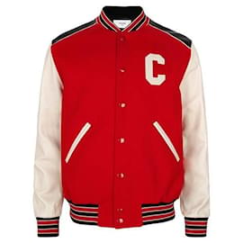 Céline Red Classic Teddy Wool Oversized Jacket Red