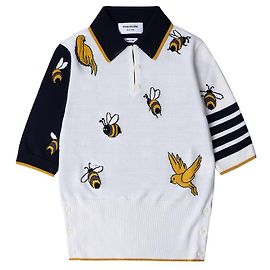 Thom Browne Polo em malha Funmix Bird and Bee para mulher Multicor