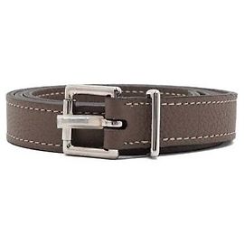 Hermès Cinturón de cuero para mujer Clemence Etoupe Multicolor