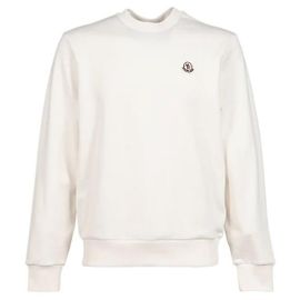 Moncler Sudadera de algodón con parche de logotipo Blanco
