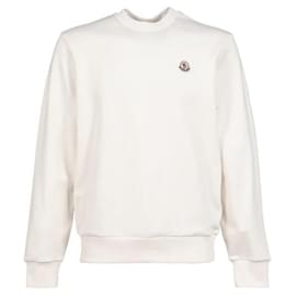 Moncler Baumwoll-Sweatshirt mit Logo-Patch Weiß