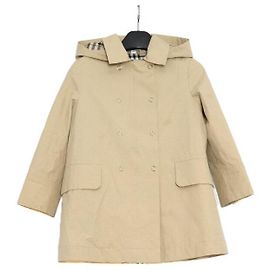 Burberry Trench Coat Junior de Algodão com Capuz Removível para Crianças Laranja