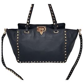 Valentino Rockstud Tote Shoulder Bag Black