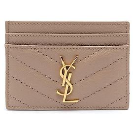 Saint Laurent Monogram Card Case Orange Cloth Orange