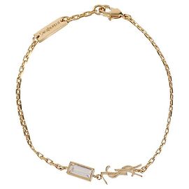 Saint Laurent Bracciale in metallo e strass D'oro