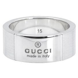 Gucci Logo Silver Ring Silvery