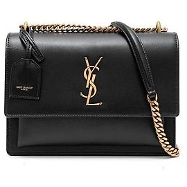 Saint Laurent Borsa a tracolla Monogram con catena Medium Nero