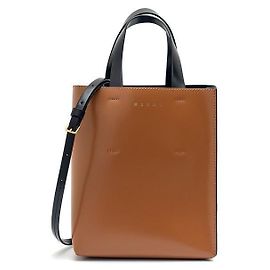 Marni Black Brown Leather Musee Mini Bag Brown