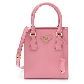 Prada Bolsa de couro Saffiano Vermelho