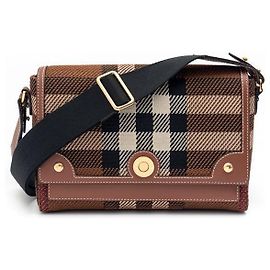 Burberry Bolsa Note em couro com xadrez exagerado Multicor
