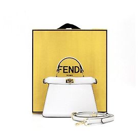 Fendi Mala Pequin See Small Top Handle Tote Branco