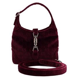 Gucci Saco Jackie Small Tote e Saco de Ombro em Veludo Roxo Roxo