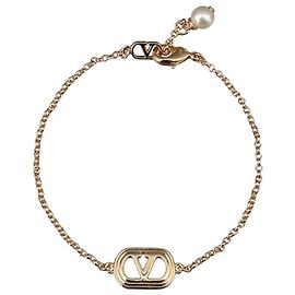 Valentino Pulseira de pérolas Logo Multicor