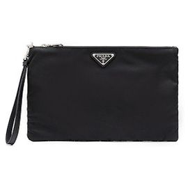Prada Clutch Bag Re-Nylon com logótipo triangular Preto