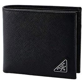 Prada Saffiano Triangle Men's Wallet Black