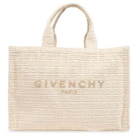 Givenchy Sac cabas Medium en coton terry stamp: Blanc