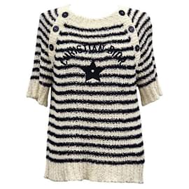 Dior Kurzarm-Strickpullover Mehrfarben