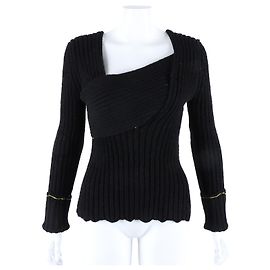 Bottega Veneta Strickpullover mit langen Ärmeln Schwarz