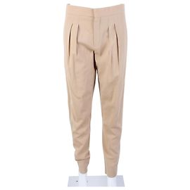 Chloé Wool Pants Beige Brown