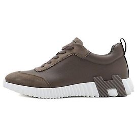 Hermès Baskets Bouncing en cuir et daim Marron