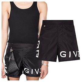 Givenchy Short de bain avec logo brodé Noir