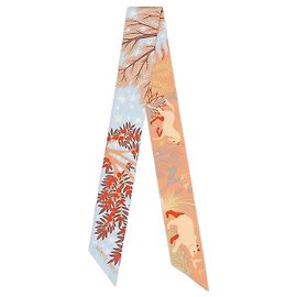 Twilly de seda Hermès Laranja Laranja