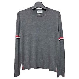Thom Browne Merino-Wolle Rundstrick Charcoal stamp Braun