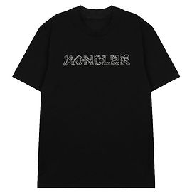 Moncler Graphic Lettering Logo Short Sleeve T-Shirt Black