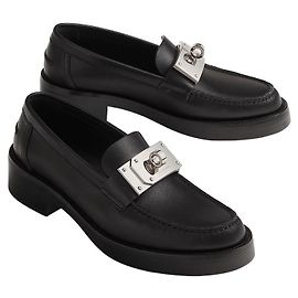 Mocassini Hermès in pelle nera Nero
