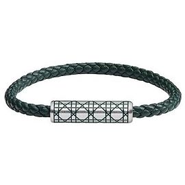 Dior Pulseira de couro trançado Multicor