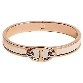 Hermès Mini Click Armband Cream Rose Gold Weiß