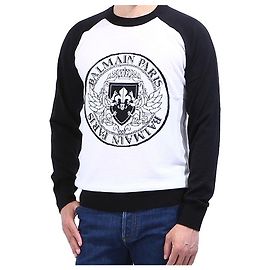Balmain Strick mit besticktem Logo Mehrfarben