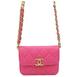 Chanel Mini borsa a tracolla Caviar Melody Chain Argento