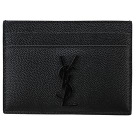 Saint Laurent Monogram Card Case All Black Black