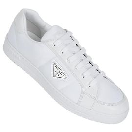 Prada Downtown Sneaker Silberfarben Stoff Silber
