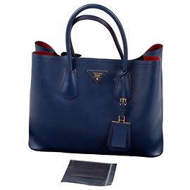 Prada Double Tote Bag Blue