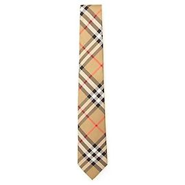 Burberry Check Silk Tie Orange