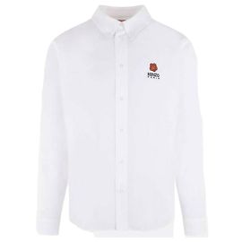 Kenzo Camisa de algodón con bordado floral Boke Blanco
