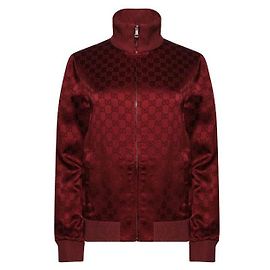 Gucci Giacca con zip in jacquard GG Rosso