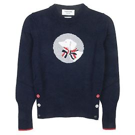 Thom Browne Hector and Bow Women's Wool Sweater Black