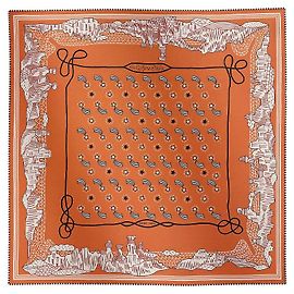 Hermès Pañuelo Bandana Canyons Etoiles Roja