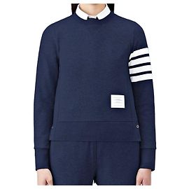 Thom Browne Stripe RWB Tab Loopback Jersey Sweatshirt Black