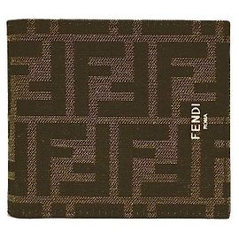 Fendi Jacquard Wallet Brown Brown